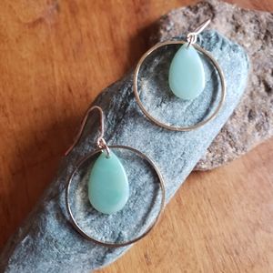 Handmade Rose Gold Raindrop Geometric Earrings